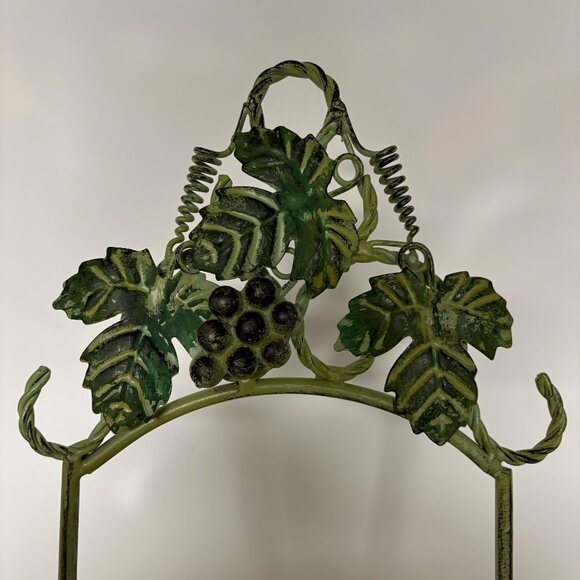 Vintage Green Metal Easel Stand Cookbook Picture Plate Holder Grapes Leaf 20 in - Picture 5 of 8